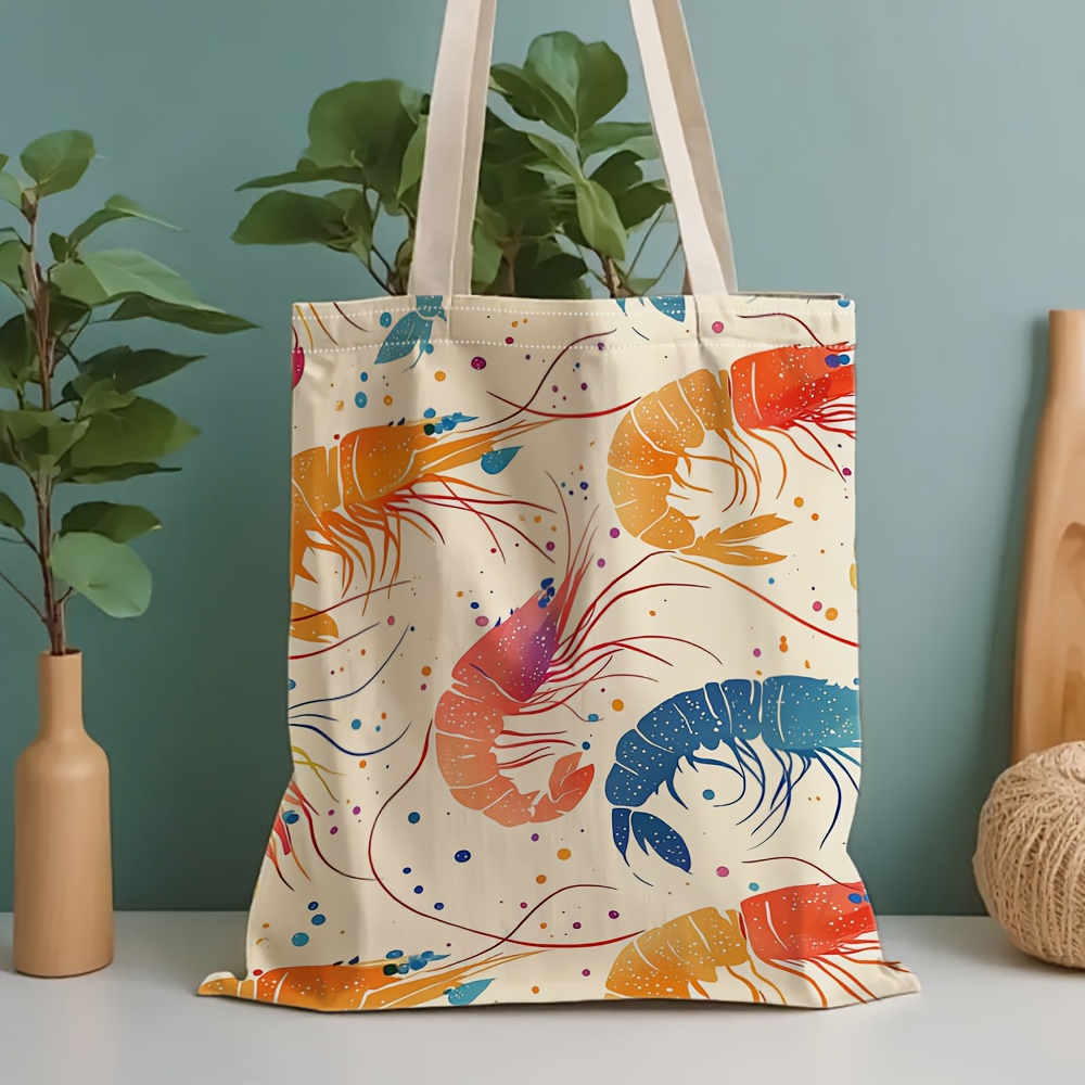 Women'S Bags Very - Colorful Shrimp Pattern Tote Bag Large
