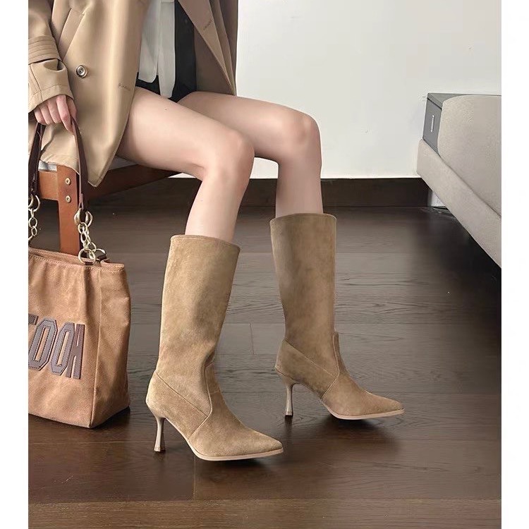 Cow Suede Mid-calf Modern Boot - огляд і ціна Women Bags For Sale
